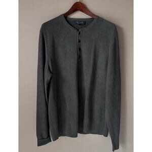 rag & bone Shirt Mens L Green Long Sleeve 100% Cotton Knit Thermal Dexter